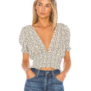 ☀️Faithfull the Brand S
First Light Top in Off White & Chestnut Aurelia